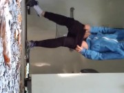 Nerdy Faery Does A Standing Piss In The Outhouse 11/16