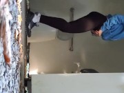 Nerdy Faery Does A Standing Piss In The Outhouse 4/16