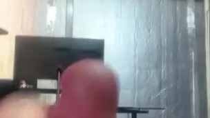 Playing with my cock.