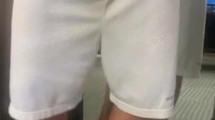 Jerking off in mirror. 