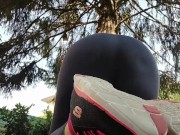 A great hot wet orgasm inside yoga pants in a public outdoor garden 7/16
