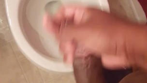 Jerking my BBC to interracial porn