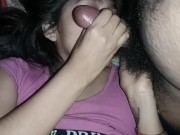 Me encanta masturbar a mi novio y acariciar sus testículos para que me llene la boca de semen 4/16