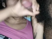 Me encanta masturbar a mi novio y acariciar sus testículos para que me llene la boca de semen 8/16