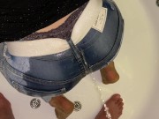 BlowJob and cum on my Ass then clean by he Pee on my ass in jeans Full Video on ModelHub 12/16