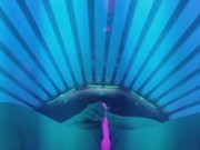 Propped up view of me cumming in the Public Tanning Bed
