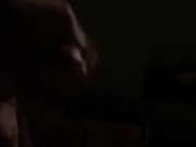 Jacking my hard cock. 