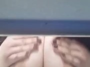 Playing with my big oiled tits 4/16