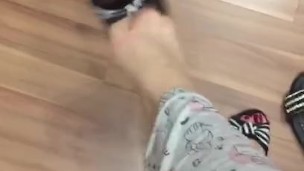 @tici_feet IG ticii_feet tici feet dangling black new shoes