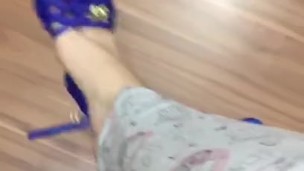 @tici_feet IG ticii_feet tici feet dangling the blue sandal again! (part 2)