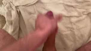 Jerking myself hard onto towel before shower!