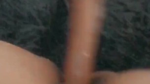 Phat juicy pussy getting double sided dildo -* big dick *
