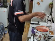 I'm canning tomato juice for the winter. 10/16