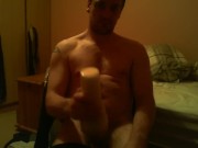 Sitting on chair watching porn fucking a felsh light till I ejaculate 4/16