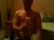 Sitting on chair watching porn fucking a felsh light till I ejaculate 7/16