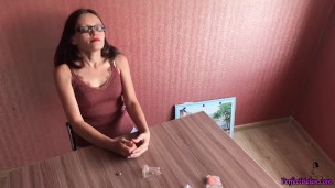 Horny Babe, 1 Month Without Sex, Masturbates with Plasticine Figures and Cums