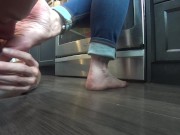 Sexy MILF has her PERFECT Wrinkled soles Licked while she's Cooking! 4/16