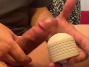 Edging Big Hard Thick Cock W Wand / Cock Ring / Dripping Precum Everywhere 