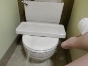 Trying to piss in the back of the toilet. Made a huge mess