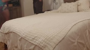 BTS - Wife Films Husband Fucking Natural Brunette