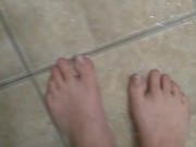 Dirty Talking Camgirl Slut TRIES to Pee into Toliet Standing Up & FAILS! Pissy Mess Bathroom Floor!! 16/16