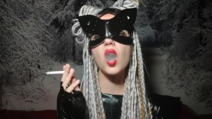 Catwoman smokes and flirts with you