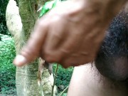Big dick, cock handjob and cumshot in outdoor
