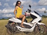 Checking Bike,but fixing myself :) # Butt Plug & Glass Dick are my tools only