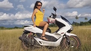 Checking Bike,but fixing myself :) # Butt Plug & Glass Dick are my tools only