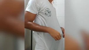 Shower time piss and jerk 