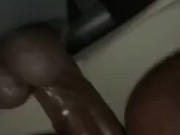 Fat Ebony Pussy Riding Big Black Dildo 4/16