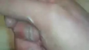 Massive cock lotioned up in the bathroom!!