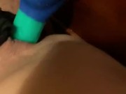 Horny teen fucks her dildo