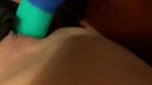 Horny teen fucks her dildo