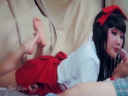 Japanese Temple Girl Feet View POV Blowjob Bare Feet 3/16