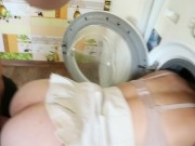 Russian girl with a big butt stuck in the washing machine 13/16