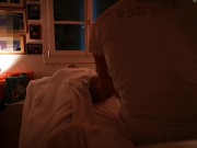 Professional masseur makes a stranger woman cum 3 times and cums on her belly 8/16