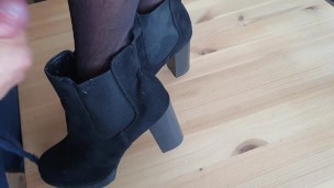 Cum on her ankle boots