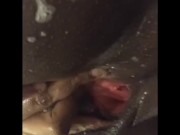 Soapy BBW Fucks Dildo in Bathtub