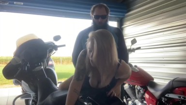 Getting bent over his Harley until he cums inside me