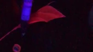 Step sis with nice feet caught squirting under the black light. 