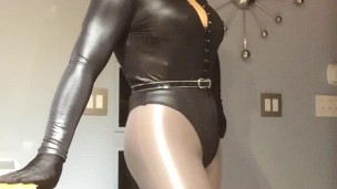 Donna's Dressup Tour (female mask, trans, crossdress, short hair, pantyhose, bodysuit, mask, fetish)