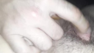 Cum on my hairy pussy POV 
