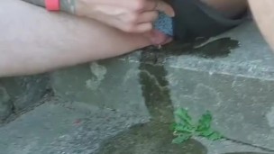 teen ftm Jamie ♡ first time peeing outdoors