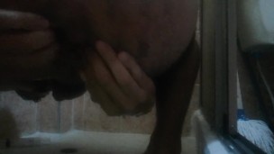 Auto fisting in bathroom - Colombian Latino fisting in bathroom