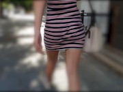 Walking In A Short Tight Dress Around Town 10/16