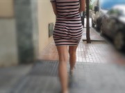 Walking In A Short Tight Dress Around Town 2/16