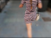 Walking In A Short Tight Dress Around Town 8/16