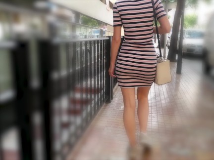 Walking In A Short Tight Dress Around Town