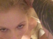 SEXY BLONDE SUCKS MONSTER COCK. 14/16